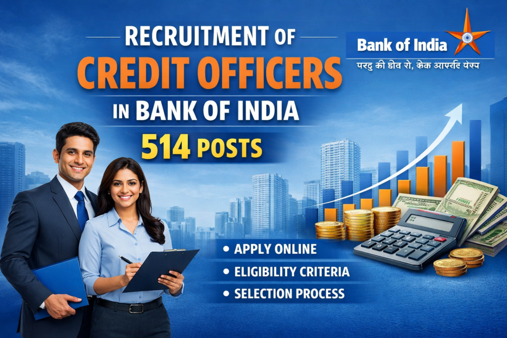 Bank of India credit officer recruitment post 514 apply online