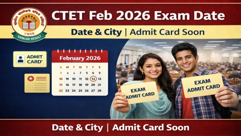 CTET February 2026 Exam Date, Date & City Login, Admit Card Update