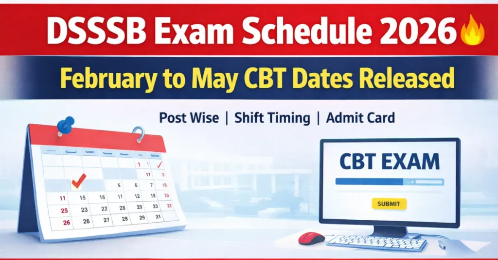 DSSSB Exam Schedule February to May 2026