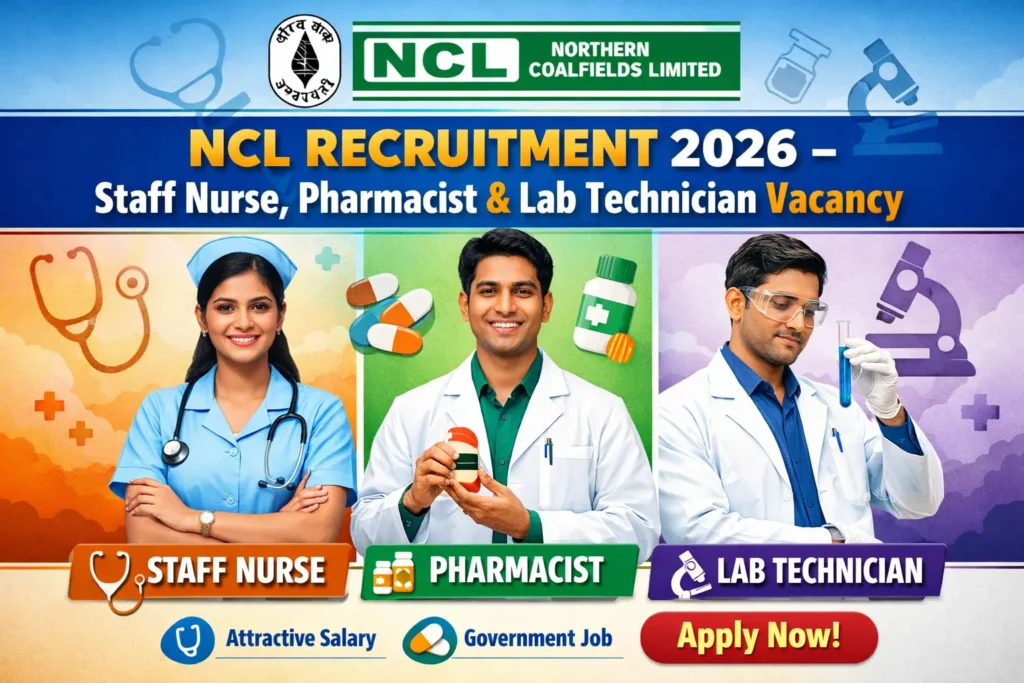 NCL Recruitment 2026 – Staff Nurse, Pharmacist & Lab Technician Vacancy