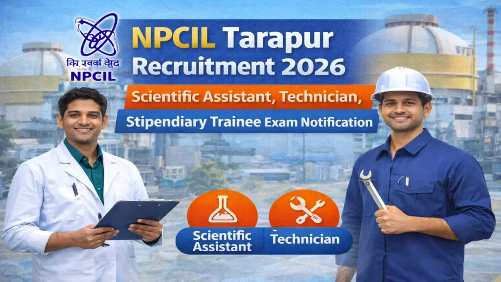 NPCIL Tarapur Recruitment 2026 – Scientific Assistant, Technician, Stipendiary Trainee Exam Notification