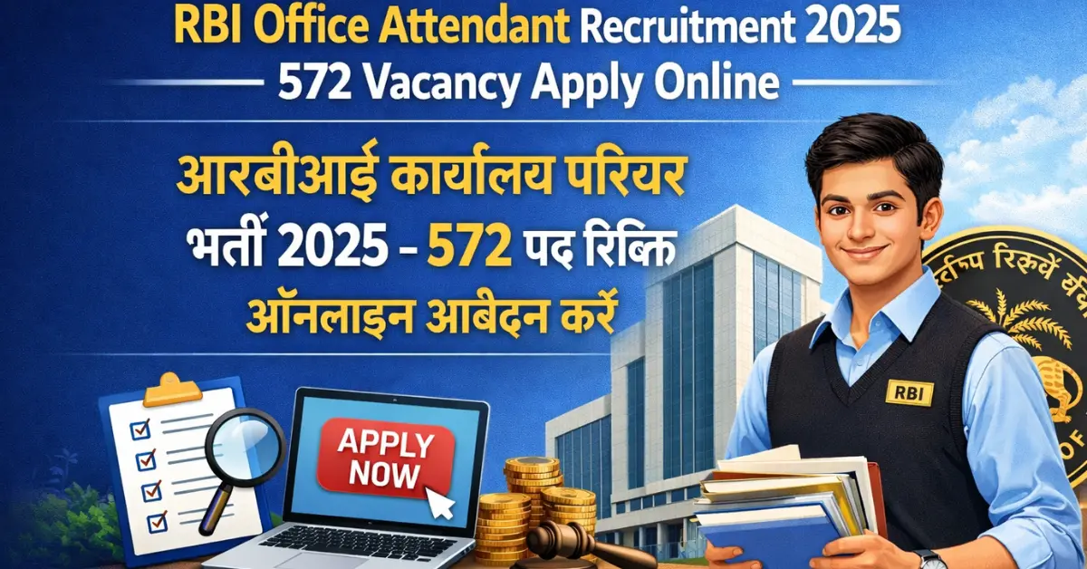 RBI Office Attendant Recruitment 2025 – 572 Vacancy Apply Online