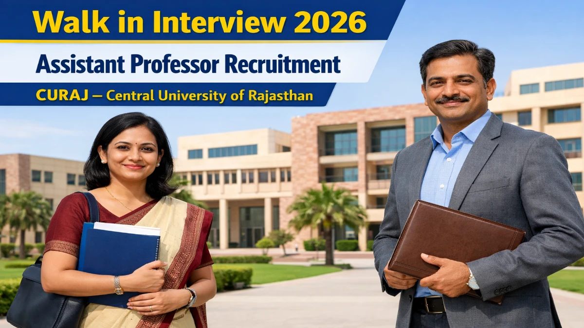 Walk in Interview 2026 Assistant Professor Recruitment CURAJ Rajasthan