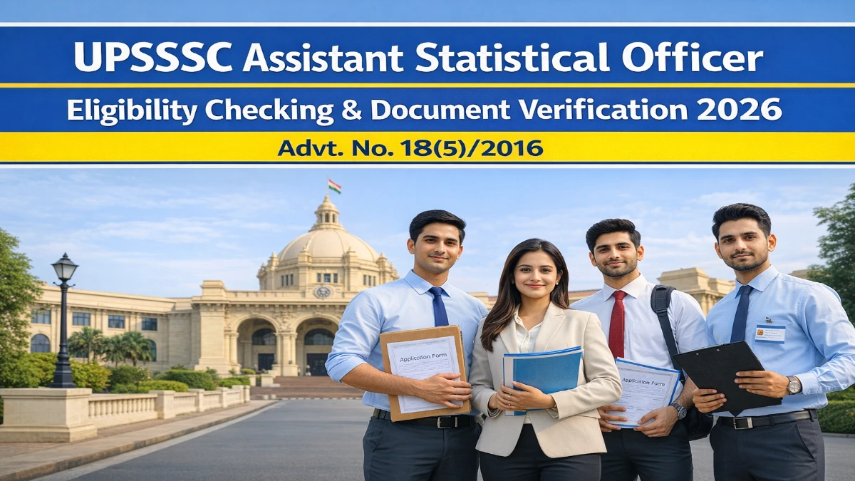 UPSSSC Assistant Statistical Officer Document Verification Notice 2026