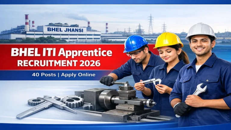 BHEL Jhansi ITI Trade Apprentice Recruitment 2026 Apply Online