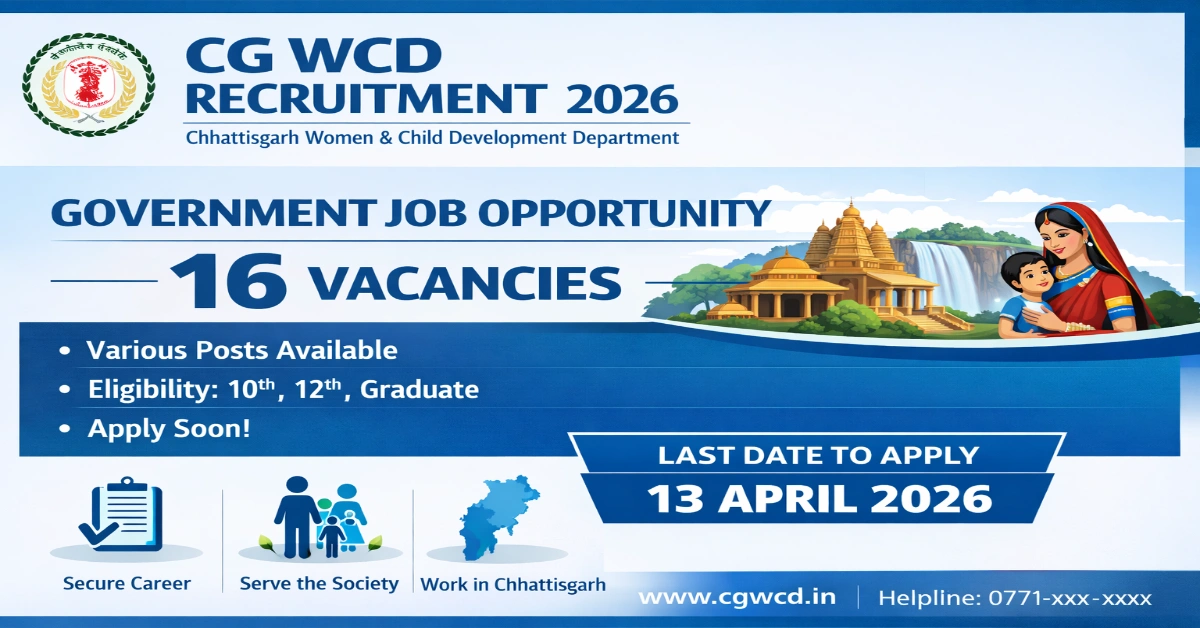 CG WCD Recruitment 2026 Apply Offline
