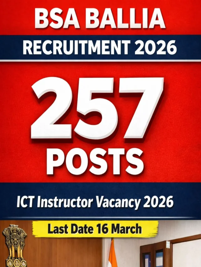 BSA Ballia Recruitment 2026 257 ICT Instructor Vacancy Last Date 16 March