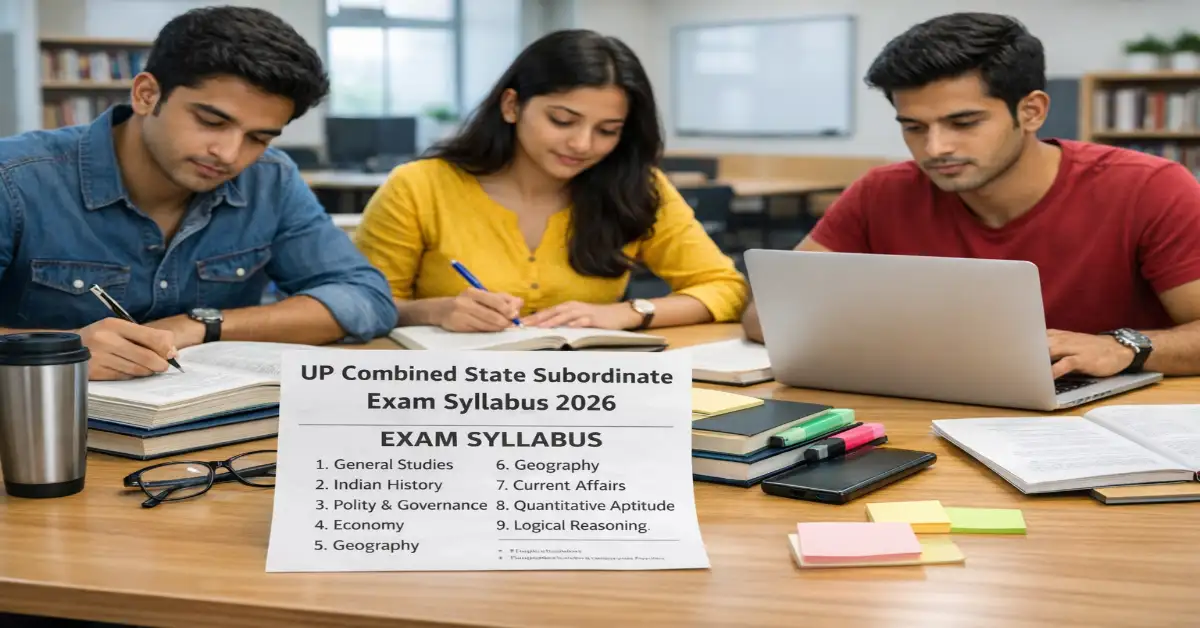 UP Combined State Subordinate Exam Syllabus 2026 PDF exam pattern