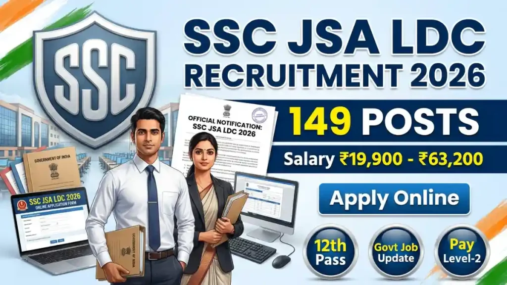 SSC JSA LDC Recruitment 2026 notification for 149 posts apply online, eligibility, salary and selection process details