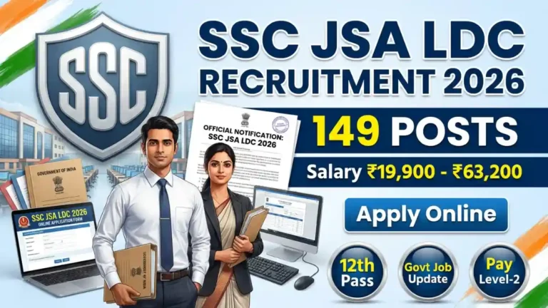 SSC JSA LDC Recruitment 2026 notification for 149 posts apply online, eligibility, salary and selection process details