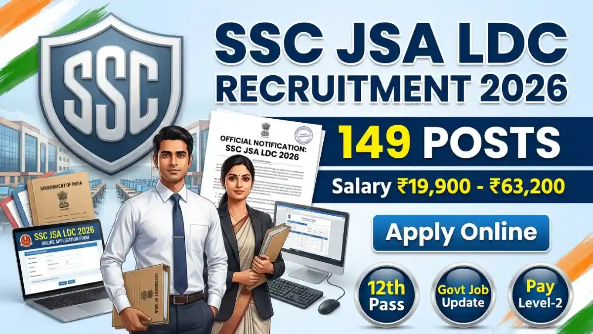 SSC JSA LDC Recruitment 2026 notification for 149 posts apply online, eligibility, salary and selection process details
